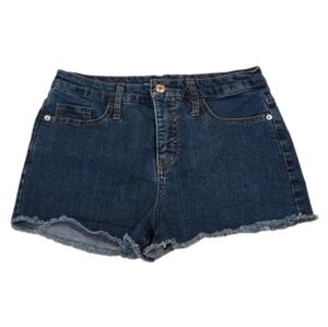 Denim Shorts Dark Wash Frayed Hem Casual Summer size 6‎
